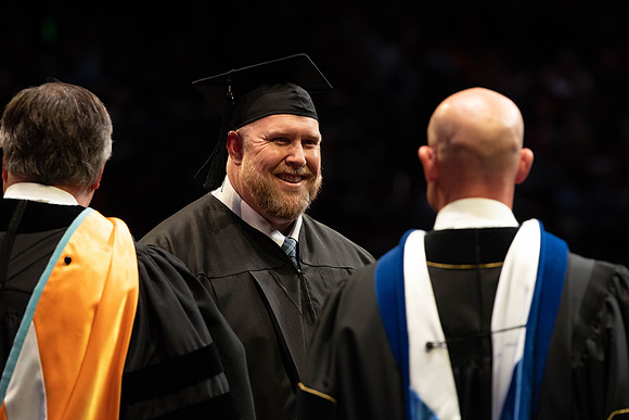 Students graduate from College of Physical Sciences and Engineering. Convocation held in the Hart Building Auditorium.
