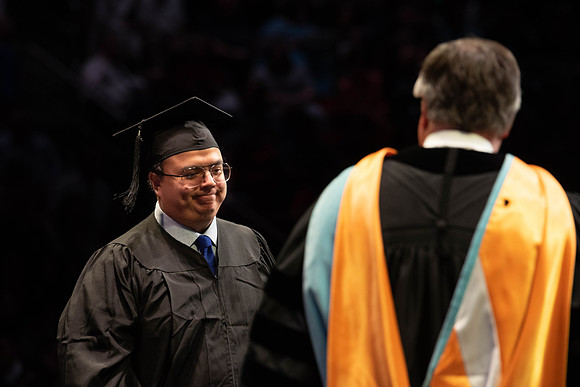 Students graduate from College of Physical Sciences and Engineering. Convocation held in the Hart Building Auditorium.