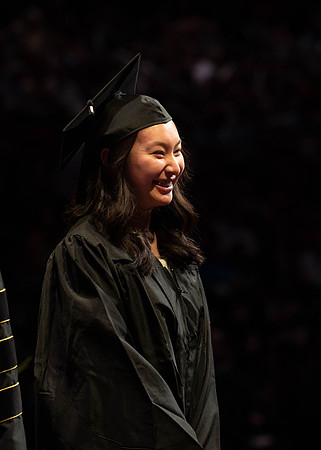 Students graduate from College of Physical Sciences and Engineering. Convocation held in the Hart Building Auditorium.