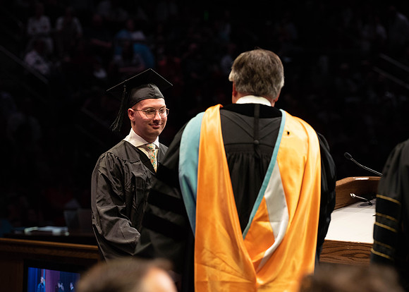 Students graduate from College of Physical Sciences and Engineering. Convocation held in the Hart Building Auditorium.