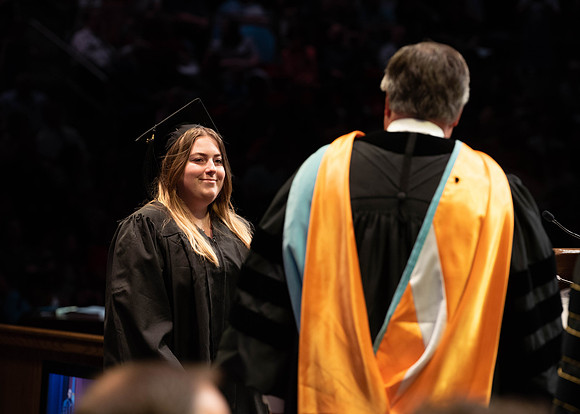 Students graduate from College of Physical Sciences and Engineering. Convocation held in the Hart Building Auditorium.