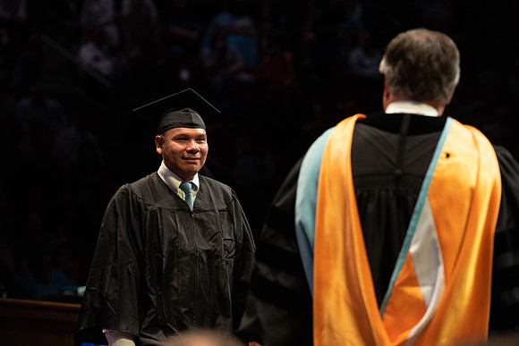 Students graduate from College of Physical Sciences and Engineering. Convocation held in the Hart Building Auditorium.