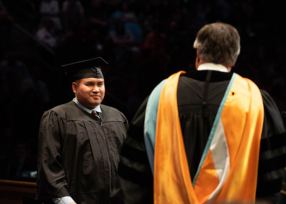 Students graduate from College of Physical Sciences and Engineering. Convocation held in the Hart Building Auditorium.