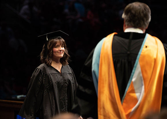 Students graduate from College of Physical Sciences and Engineering. Convocation held in the Hart Building Auditorium.