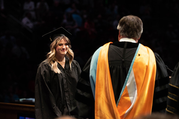Students graduate from College of Physical Sciences and Engineering. Convocation held in the Hart Building Auditorium.