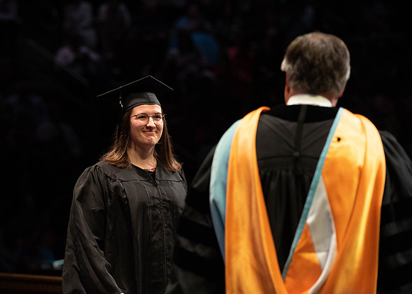 Students graduate from College of Physical Sciences and Engineering. Convocation held in the Hart Building Auditorium.
