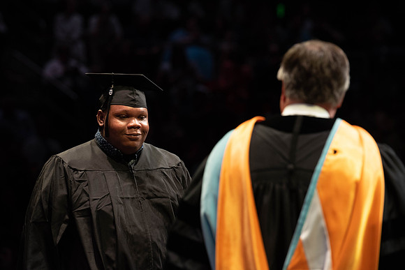 Students graduate from College of Physical Sciences and Engineering. Convocation held in the Hart Building Auditorium.