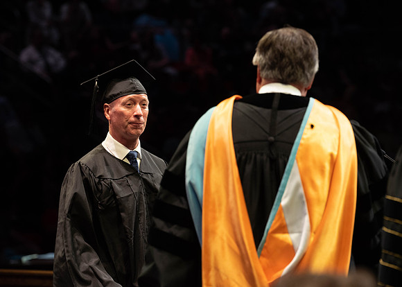 Students graduate from College of Physical Sciences and Engineering. Convocation held in the Hart Building Auditorium.