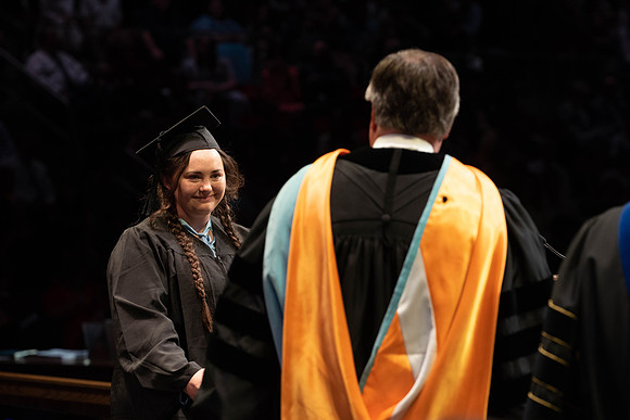 Students graduate from College of Physical Sciences and Engineering. Convocation held in the Hart Building Auditorium.