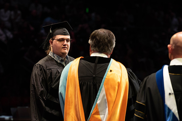 Students graduate from College of Physical Sciences and Engineering. Convocation held in the Hart Building Auditorium.