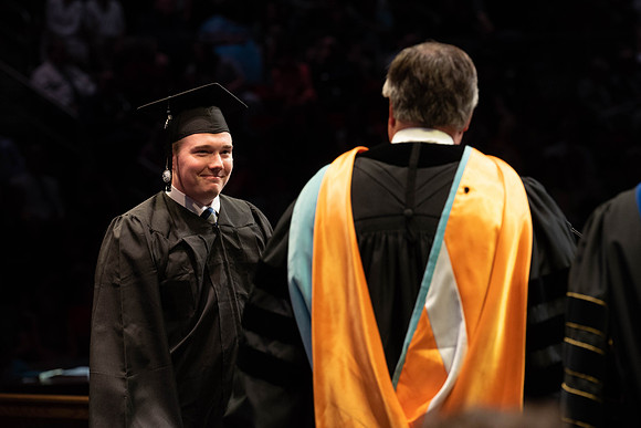 Students graduate from College of Physical Sciences and Engineering. Convocation held in the Hart Building Auditorium.