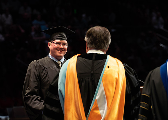 Students graduate from College of Physical Sciences and Engineering. Convocation held in the Hart Building Auditorium.