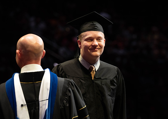 Students graduate from College of Physical Sciences and Engineering. Convocation held in the Hart Building Auditorium.