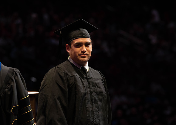 Students graduate from College of Physical Sciences and Engineering. Convocation held in the Hart Building Auditorium.