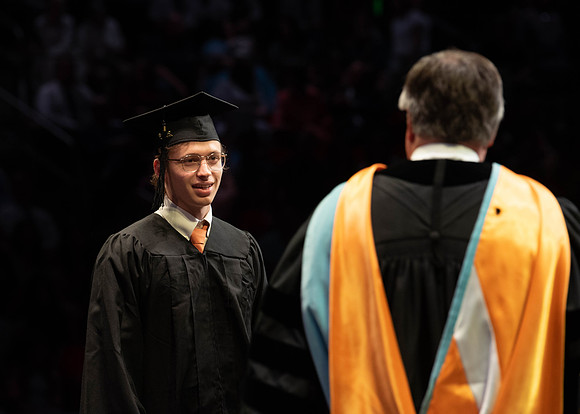 Students graduate from College of Physical Sciences and Engineering. Convocation held in the Hart Building Auditorium.