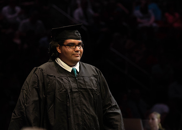 Students graduate from College of Physical Sciences and Engineering. Convocation held in the Hart Building Auditorium.