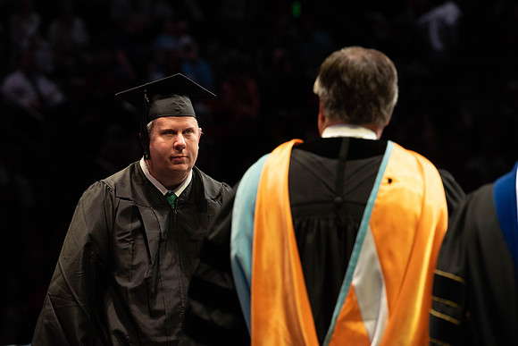 Students graduate from College of Physical Sciences and Engineering. Convocation held in the Hart Building Auditorium.