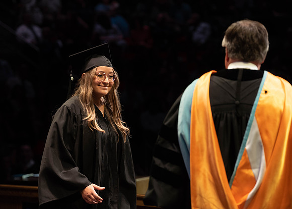 Students graduate from College of Physical Sciences and Engineering. Convocation held in the Hart Building Auditorium.