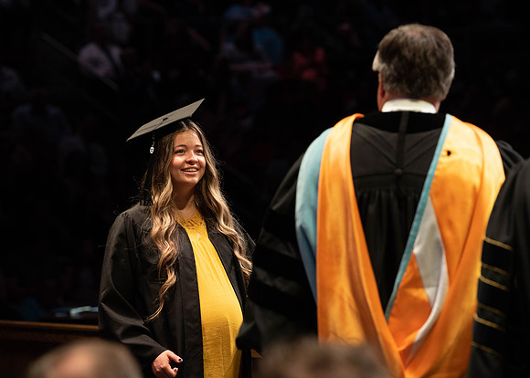 Students graduate from College of Physical Sciences and Engineering. Convocation held in the Hart Building Auditorium.