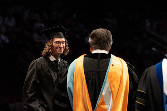 Students graduate from College of Physical Sciences and Engineering. Convocation held in the Hart Building Auditorium.