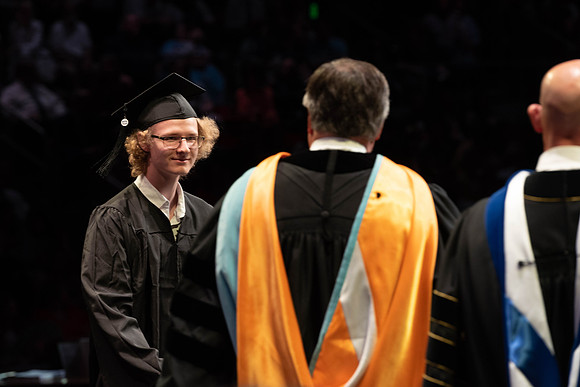 Students graduate from College of Physical Sciences and Engineering. Convocation held in the Hart Building Auditorium.