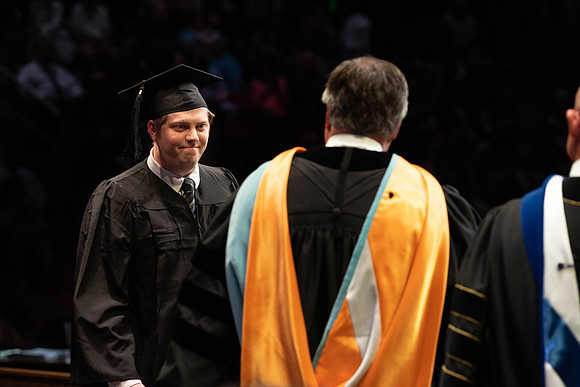 Students graduate from College of Physical Sciences and Engineering. Convocation held in the Hart Building Auditorium.