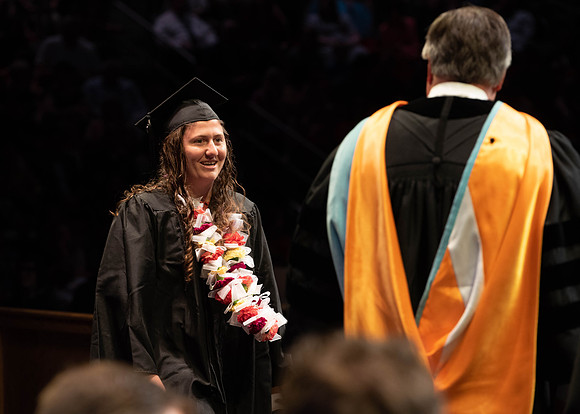 Students graduate from College of Physical Sciences and Engineering. Convocation held in the Hart Building Auditorium.