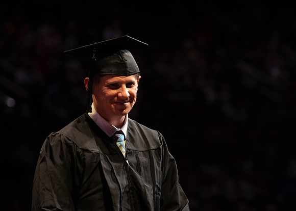 Students graduate from College of Physical Sciences and Engineering. Convocation held in the Hart Building Auditorium.