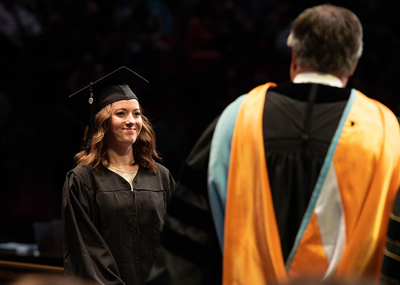 Students graduate from College of Physical Sciences and Engineering. Convocation held in the Hart Building Auditorium.