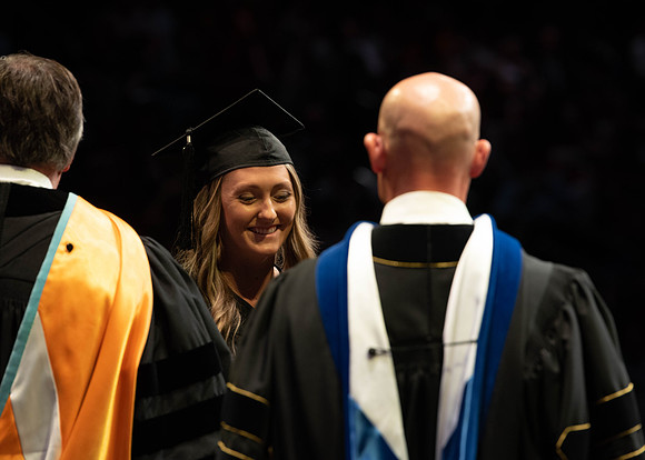 Students graduate from College of Physical Sciences and Engineering. Convocation held in the Hart Building Auditorium.