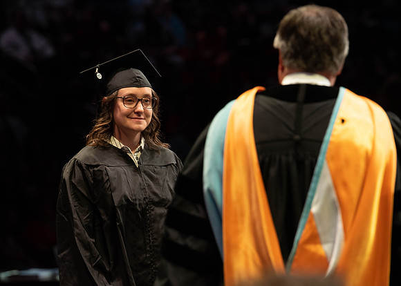 Students graduate from College of Physical Sciences and Engineering. Convocation held in the Hart Building Auditorium.