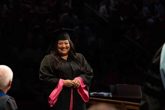 Students graduate from College of Physical Sciences and Engineering. Convocation held in the Hart Building Auditorium.