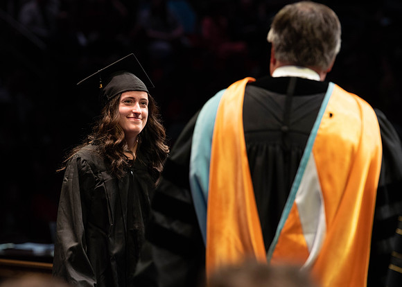 Students graduate from College of Physical Sciences and Engineering. Convocation held in the Hart Building Auditorium.