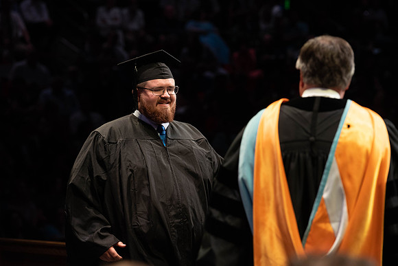Students graduate from College of Physical Sciences and Engineering. Convocation held in the Hart Building Auditorium.
