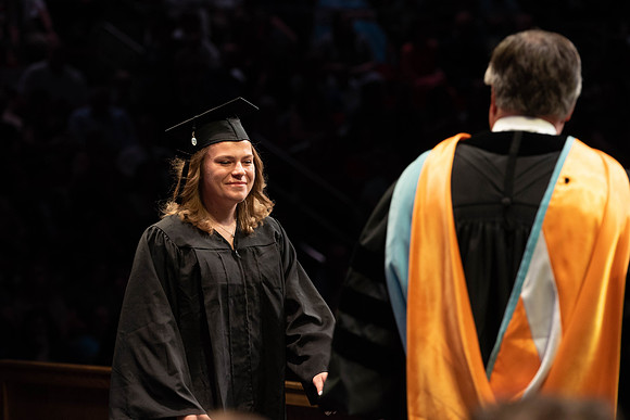Students graduate from College of Physical Sciences and Engineering. Convocation held in the Hart Building Auditorium.
