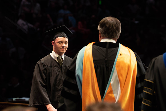 Students graduate from College of Physical Sciences and Engineering. Convocation held in the Hart Building Auditorium.