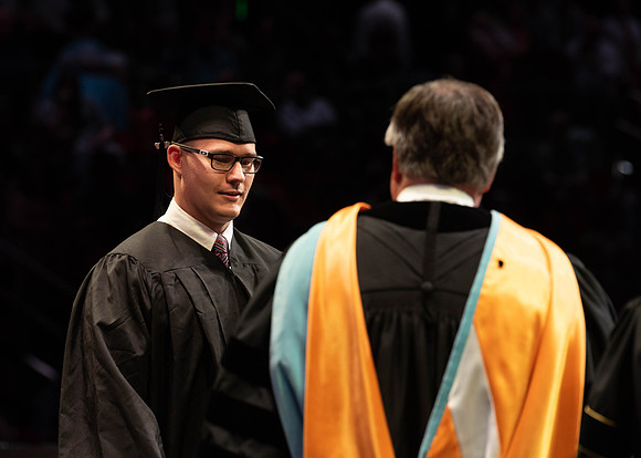 Students graduate from College of Physical Sciences and Engineering. Convocation held in the Hart Building Auditorium.