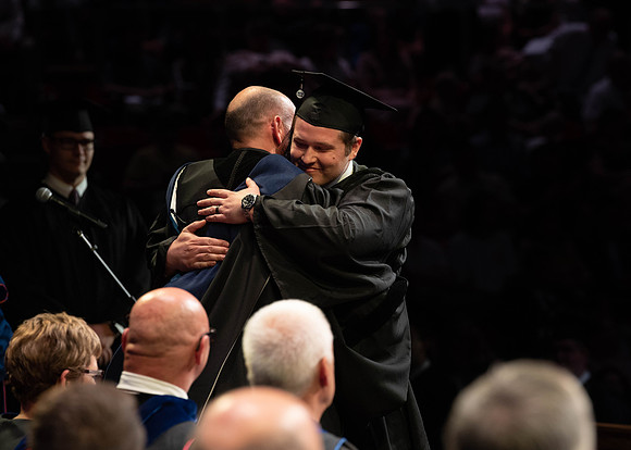 Students graduate from College of Physical Sciences and Engineering. Convocation held in the Hart Building Auditorium.