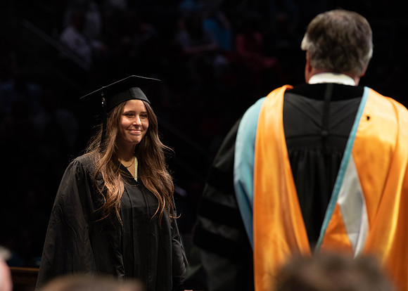 Students graduate from College of Physical Sciences and Engineering. Convocation held in the Hart Building Auditorium.