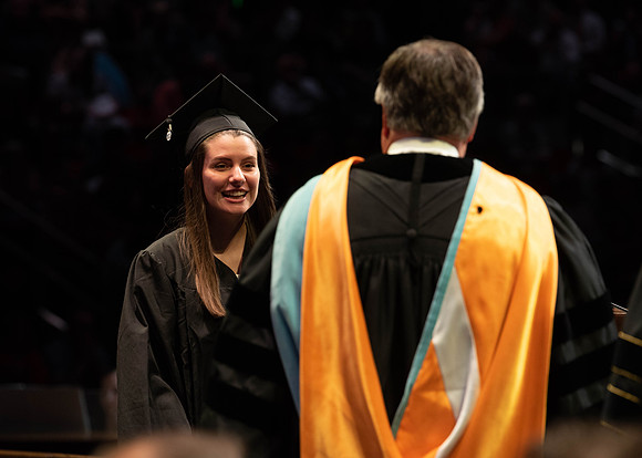 Students graduate from College of Physical Sciences and Engineering. Convocation held in the Hart Building Auditorium.