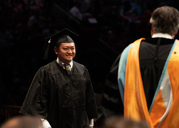 Students graduate from College of Physical Sciences and Engineering. Convocation held in the Hart Building Auditorium.
