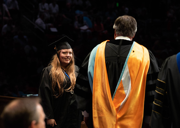 Students graduate from College of Physical Sciences and Engineering. Convocation held in the Hart Building Auditorium.