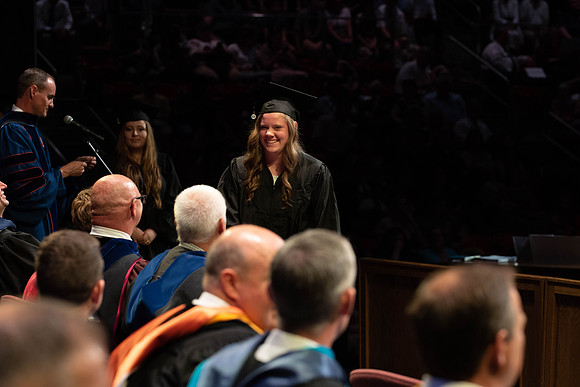 Students graduate from College of Physical Sciences and Engineering. Convocation held in the Hart Building Auditorium.
