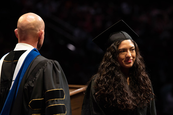 Students graduate from College of Physical Sciences and Engineering. Convocation held in the Hart Building Auditorium.