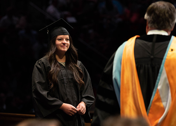 Students graduate from College of Physical Sciences and Engineering. Convocation held in the Hart Building Auditorium.