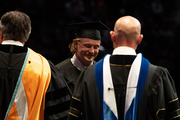 Students graduate from College of Physical Sciences and Engineering. Convocation held in the Hart Building Auditorium.