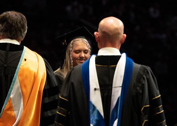 Students graduate from College of Physical Sciences and Engineering. Convocation held in the Hart Building Auditorium.