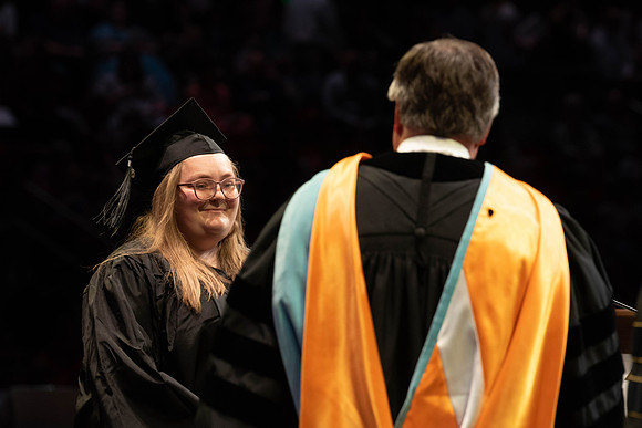 Students graduate from College of Physical Sciences and Engineering. Convocation held in the Hart Building Auditorium.