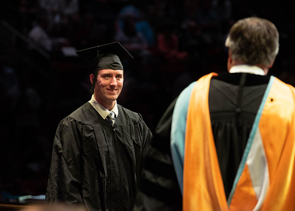 Students graduate from College of Physical Sciences and Engineering. Convocation held in the Hart Building Auditorium.
