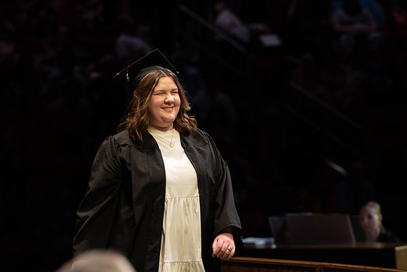 Students graduate from College of Physical Sciences and Engineering. Convocation held in the Hart Building Auditorium.